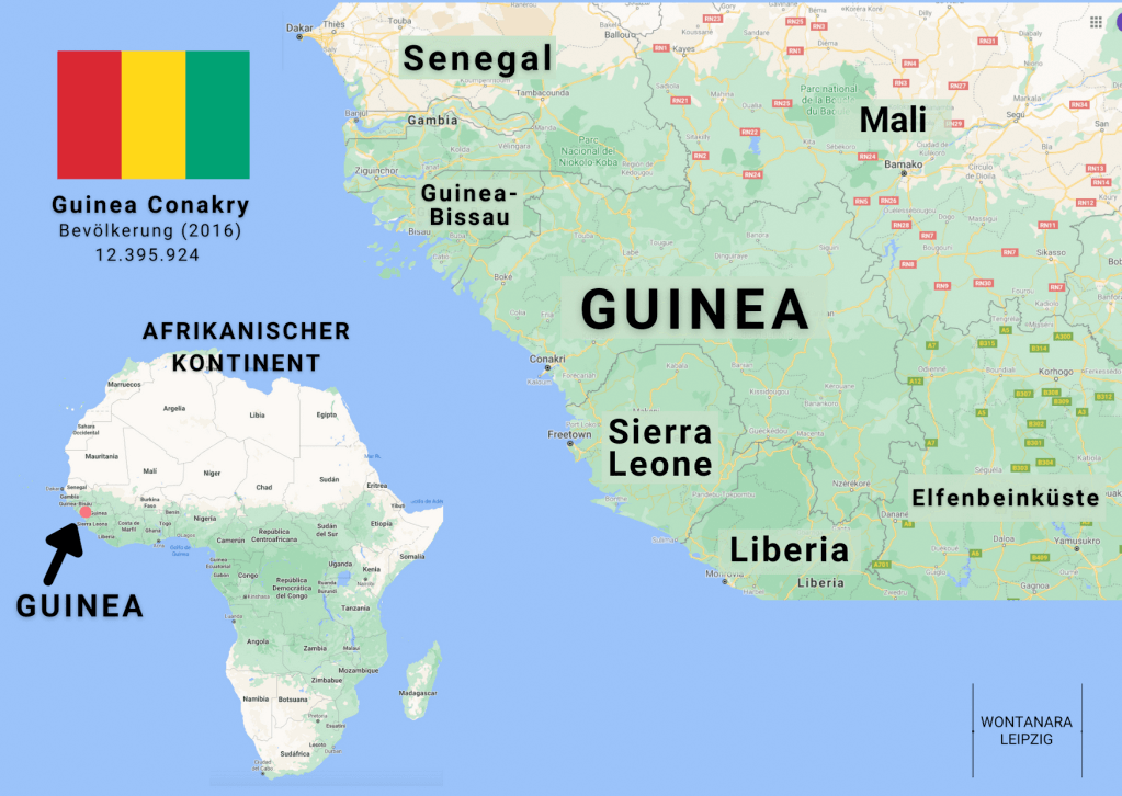 Guinea auf der Karte